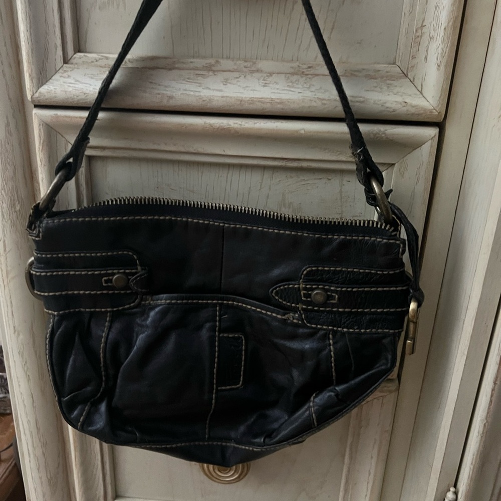 Stylish Black Leather Shoulder Bag